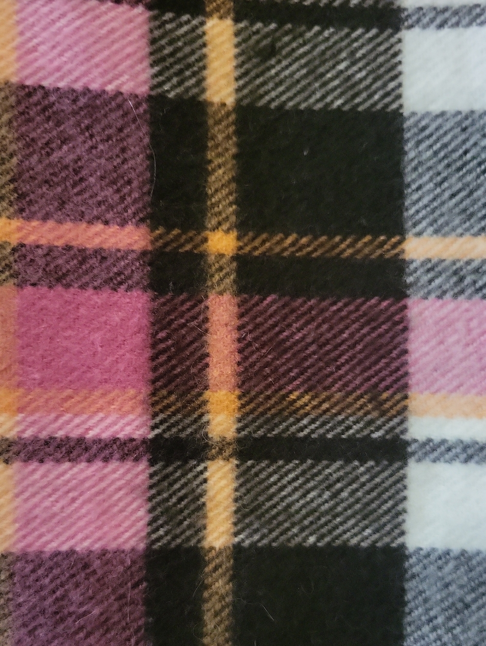 Pretty Fall Classic Pink Plaid Scarf With Fringe Detail - Picture 2 of 2